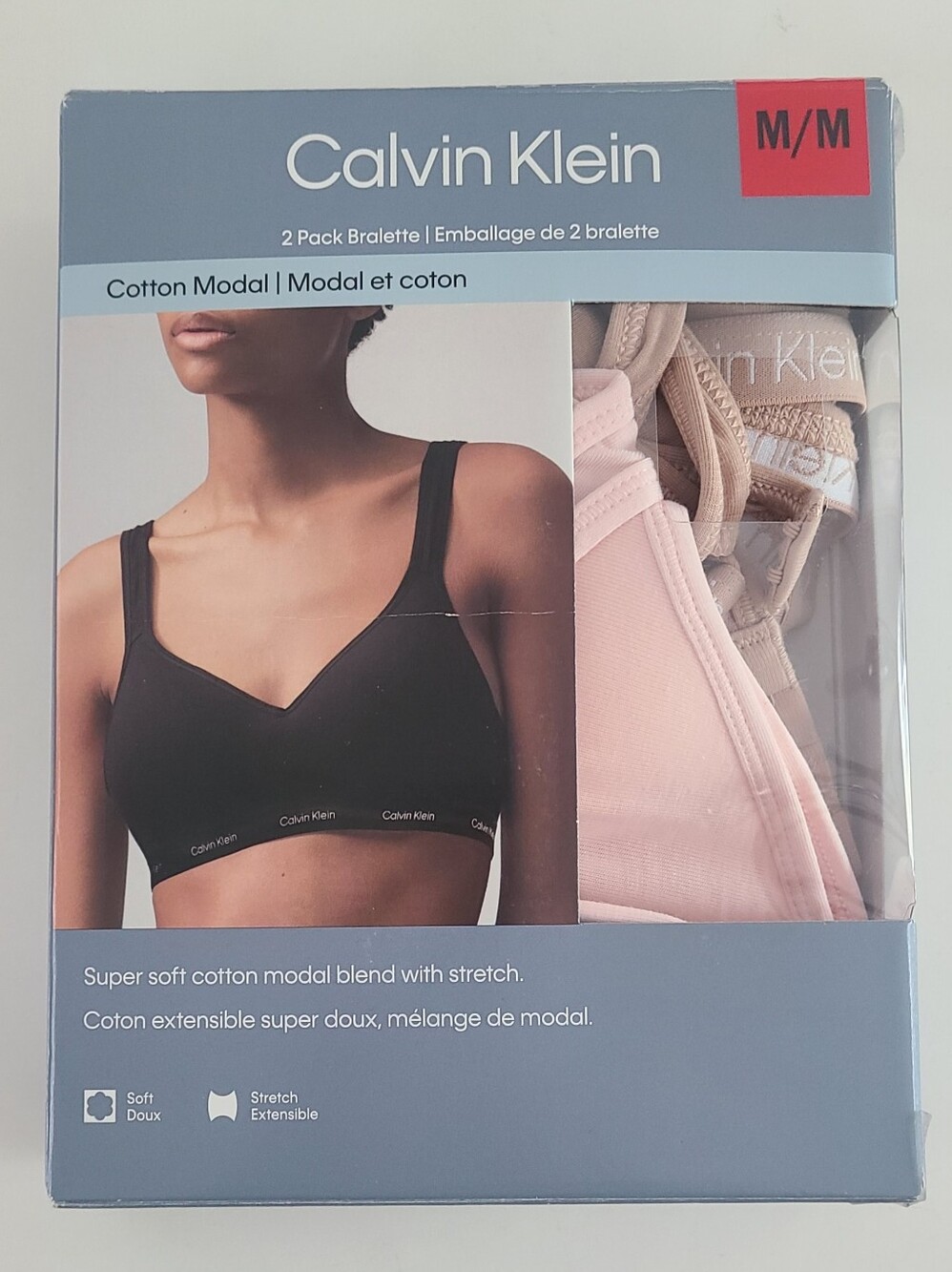 Calvin Klein 2-Pack Bralettes — Bege & Light Pink